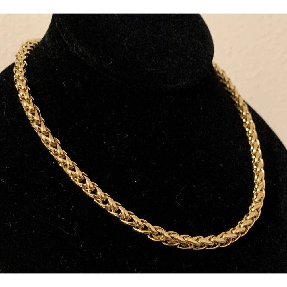Vintage JNY Jones New York Gold Tone Wheat Necklace 19” 8mm Heavy Chain Hip Hop